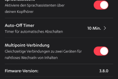 Screenshot der allgemeinen Einstellungen in der Teufel-App. (Foto: Testsieger.de)
